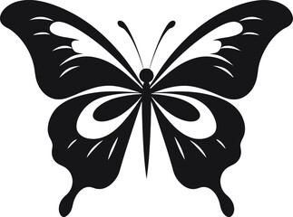 Sleek and Stylish Black Butterfly Design Winged Delight Black Butterfly Icon in Black