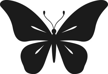 Vector Insect Icon: Subtle Grace Black Beauty in Flight: Butterfly Logo Design