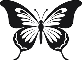Black Beauty in Flight: Butterfly Logo Design Ebon Elegance: Winged Emblem