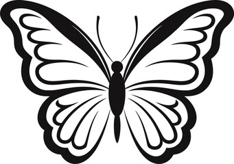 Subtle Graceful Beauty: Onyx Insect Charm Butterfly Silhouette: Iconic Black Brilliance