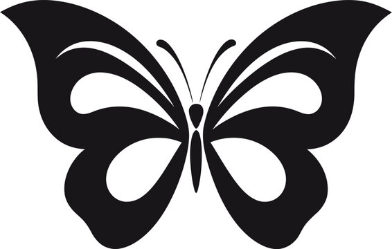 Noir Charm Takes Wing Butterfly Symbol Elegance in Shadows Monochromatic Butterfly Emblem