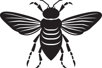 Noir Insect Icon The Harmony of Cicadas Song Elegant Black Vector Deer Icon A Stately Symbol of Grace