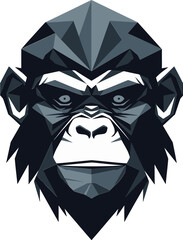 Elegant Primate Icon Black Chimpanzee Emblem The Majesty of Nature Black Chimpanzee Symbol