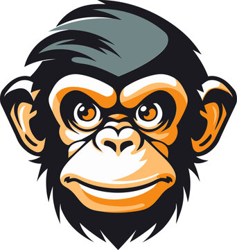 Ape Majesty in Monochrome Chimpanzee Symbol Wildlife Reflections Black Chimpanzee Emblem