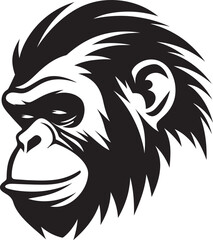 Strength and Intelligence Black Chimpanzee Icon Chimpanzee Majesty in Monochrome An Emblem of Nature