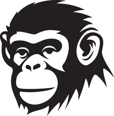 Charming Ape Silhouette A Symbol of Grace Noir Ape in the Wild A Majestic Chimpanzee Icon