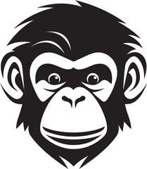 Obraz premium The Noble Chimp A Modern Classic in Black Charming Ape Silhouette A Symbol of Grace