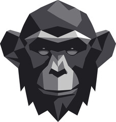 Graceful Wildlife Art A Symbolic Chimpanzee Icon Majestic Ape in the Jungle Black Vector Tribute