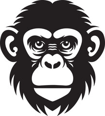 Noir Beauty in the Jungle A Chimpanzee Mark of Majesty Elegant Chimpanzee Icon A Tribute to Wildlife