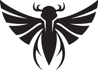 Monochromatic Magic Cicada Emblem in Blacks Intricacy The Art of Nature Black Vector Cicada Logos Harmonious Design