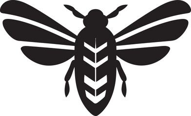 Charming Insect Silhouette Black Cicada Designs Delicate Aesthetic Monochromatic Magic Cicada Emblem in Blacks Intricacy
