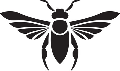 Elegant Serenade in Shadows Black Cicada Icon Majestic Natures Song Black Vector Cicada Design