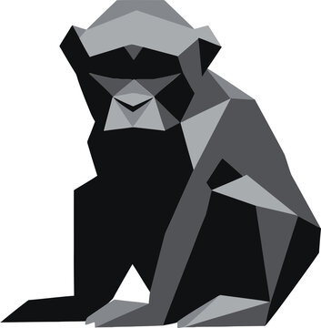 Sculpted in Black A Primate Emblem in Monochrome Chimpanzee Majesty The Essence of Natures Grace