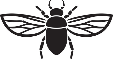 Noir Natures Symphony Black Insect Emblem in Harmony Serenade of Cicadas Black Vector Cicada Logo