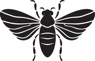 Wildlife Song Cicadas Melodic Design in Black Vector Elegance in the Night Cicada Symbol in Monochromes Tune