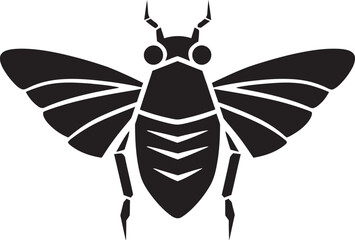 Nocturnal Serenade Black Vector Emblem in Melodic Beauty Symphonic Insect Song Cicada Icon in Noirs Melody