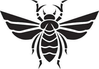 Elegance in Sound Cicada Icons Melodic Tribute Monochromatic Serenity Black Vector Cicadas Harmonious Emblem