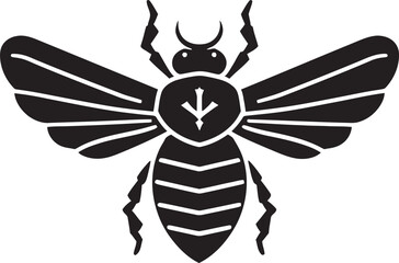 Majestic Natures Song Black Vector Cicada Design Sculpted Melody Black Cicada Logo in Monochrome