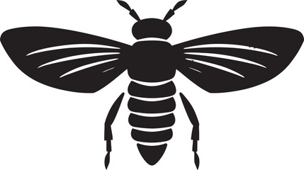 The Melodic Chorus Black Vector Cicada Logo Elegant Natures Song Black Cicada Designs Tribute