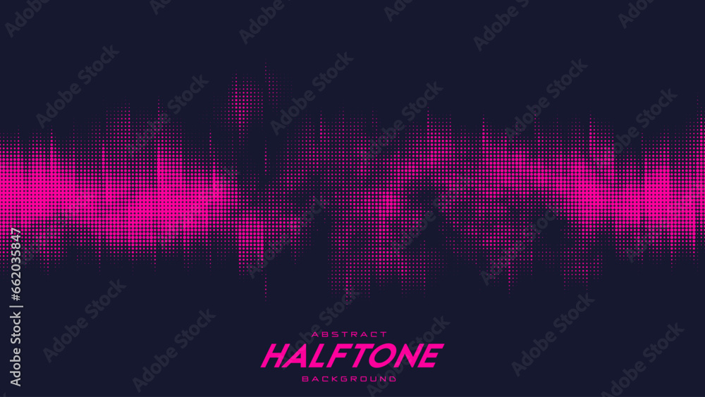 Aufkleber abstract vector torn red halftone sound wave. scrathed dotted texture element.