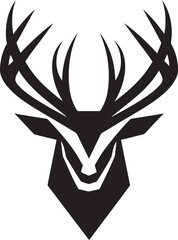 Sculpted Elegance Black Deer Icons Graceful Presence Majestic Deer Black Vector Wildlife Emblem in Noir