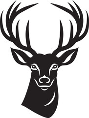 Wildlife Symphony Deer Icon in Natures Majesty Noir Beauty of Stags Black Vector Wildlife Design