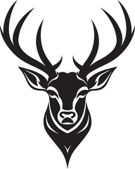 Sculpted Grace in Sound Black Deer Emblem Monochromatic Majesty Deer Symbol in the Wild