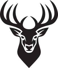 Serenity in Nature Black Emblem in Noirs Beauty Elegance in Shadows Deer Icons Tribute to the Wild