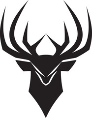 Majestic Deer Black Vector Wildlife Emblem in Noir Deer in Shadows A Modern Classic in Black