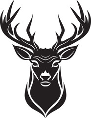 Symphonic Beauty Black Vector Deers Presence Sculpted Grace in Sound Black Deer Emblem