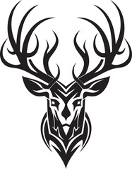 Sculpted Serenade Deer Icon in Noirs Beauty Wildlife Majesty Black Deer Symbols Elegance