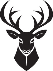 Elegance in the Forest Deer Icons Symbol of Beauty Monochromatic Majesty Black Vector Emblem in Natures Tribute