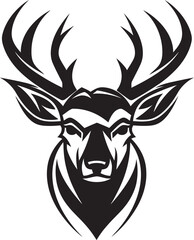 Noir Beauty in the Wild Deer Icons Majestic Serenade Elegant Deer Icon A Stately Symbol of the Wilds Majesty