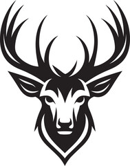 Intricate Beauty Black Deer Symbols Detailed Antlers Graceful Nature in Black Deer Icons Elegance