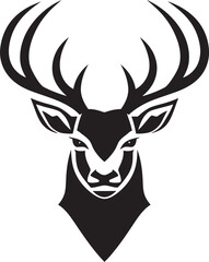 Serenade of the Stags Black Vector Deer Icons Majesty Majestic Wilderness in Shadows Deer Icon in Noirs Beauty