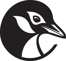 Elegant Penguin Serenade A Timeless Ode in Black Majestic Melody Black Penguin Icons Serene Emblem