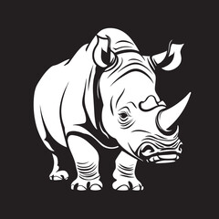The Majesty of the Horn Black Vector Rhino Logo Noir Rhino Icon A Modern Symbol of Resilience
