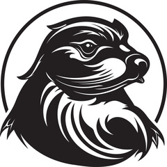 Intricate Artistry Black Platypus Emblems Peculiar Quirks Wild Majesty Platypus Icon in Monochrome Elegance