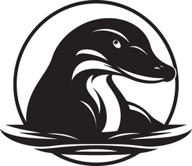 Majestic Platypus Black Vector Aquatic Emblem in Noir Platypus in Shadows A Modern Classic in Black