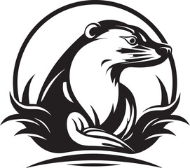 Majestic Billabong Platypus Icon in Noirs Wetland Splendor Natures Beauty in Black Platypus Emblems Intriguing Design