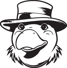 Elegance in the Aussie Night Platypus Symbol in Monochromes Melody Noir Down Unders Melody Black Emblem in Aquatic Harmony