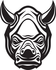 Intricate Majesty Black Rhino Symbols Regal Elegance Rhino Serenade Black Vector Logo in Monochrome