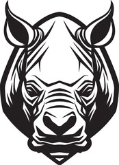 Serenity in the Savannah Black Emblem in Noirs Beauty Elegance in Shadows Rhino Icons Tribute to the Wild