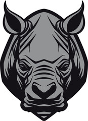 Rhino Serenade Black Vector Logo in Monochrome Serenity in the Savannah Black Emblem in Noirs Beauty