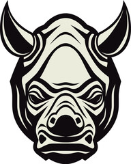 Elegant Rhino Silhouette A Symbol of Power in Black Intricate Majesty Black Rhino Symbols Regal Elegance