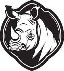 The Art of the Savanna Black Vector Emblem Charming Rhino Silhouette A Work of Regal Elegance in Black