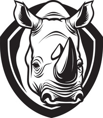 Monochromatic Majesty Rhino Symbol in the Wild The Art of the Savanna Black Vector Emblem
