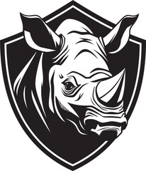 Elegance in Shadows Rhino Icons Tribute to the Wild Symphonic Beauty Black Vector Rhinos Regal Presence