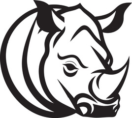 Noir Savannas Melodic Majesty Black Emblem in Commanding Harmony Serenade of Rhinos Black Vector Rhino Logo