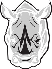 Intricate Savanna Serenade Black Rhino Icon in Monochrome Sculpted Elegance in Melodic Sound A Mark of Commanding Beauty in Black